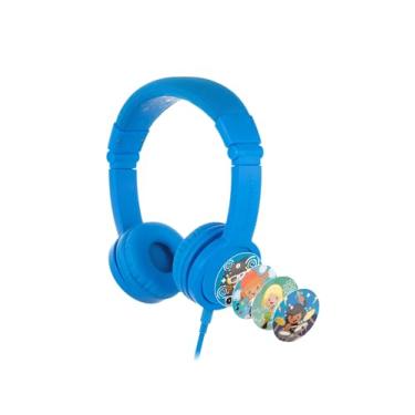 Imagem de BuddyPhones Explore+, Volume-Limiting Kids Headphones, Built-in Audio Sharing Cable with in-Line Mic, for Kindle, iPad, iPhone, or Android, Cool Blue