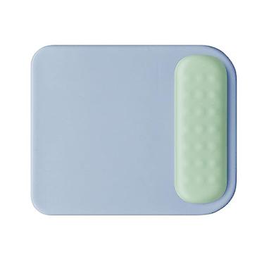 Imagem de Naroote Tapete de Mouse Protetor de Pulso Em Formato Quadrado para Escritório, Mouse Pad de Computador de Rosto Liso Com Suporte de Pulso, Material de Escritório Pad Ergonômico (Azul e Verde Lago)