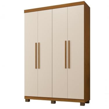 Imagem de Roupeiro Milão 4 Portas 3 Gavetas Benetil Cinamomo-off White