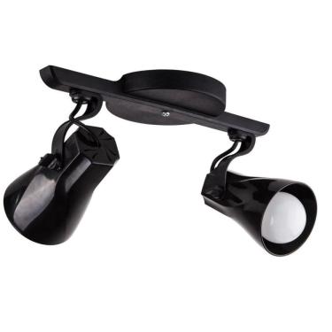 Imagem de Spot Trilho Duplo Octa 2 Sobrepor Direcionável E-27 Preto