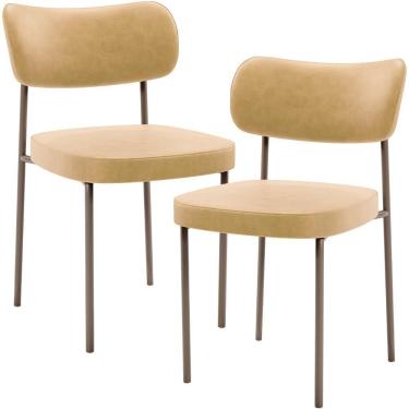 Imagem de Kit 02 Cadeiras Para Sala De Jantar Melina Base Arena L02 Couríssimo Fendi - Lyam Decor