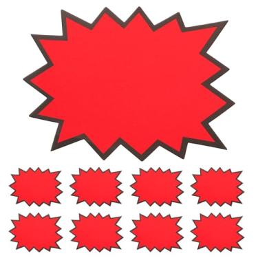 Imagem de PATIKIL 80 peças de etiquetas explosivas, 17,8 x 14 cm, placas de neon fluorescentes, etiquetas de preço, autoadesivas, grande venda, para venda de varejo, mercado, negócios, garagem, venda, vermelho