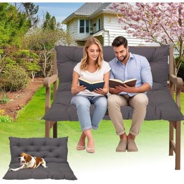 Imagem de Almofadas de balanço à prova d'água para ambientes externos - Capas de assento de pátio resistentes a UV para jardim/deck/varanda, substituição durável para balanços de banco e cadeira (padrão 9 x 101