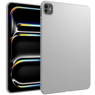 Imagem de WOGROO Capa para iPad Pro de 11 polegadas M4 (2024, 5ª geração), capa protetora de TPU macio com design fino para iPad Pro 11 polegadas M4 (2024, 5ª geração) Tablet, cinza