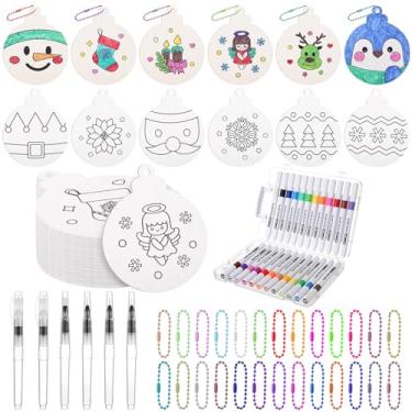 Imagem de Gueevin Kit de pintura de textura de espuma mágica, 36 peças, papéis de textura de espuma 3D, tinta inchada, 24 cores, marcadores de tinta acrílica, pincel de água, correntes de contas, desenho 3D