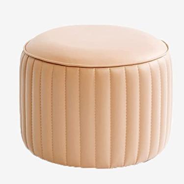 Imagem de Espreguiçadeira otomana de couro PU, assento moderno para sala de estar, quarto, sofá, cadeira, trocador de sapatos, banco baixo sob a mesa, várias cores opcionais