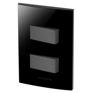Imagem de Conjunto 2 Interruptores Simples - Inova Black / Grafite - Alumbra