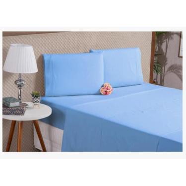 Imagem de Lençol 4 Peças Padrão Algodão Pousada Hotel Hospedaria Azul - Beatriz 