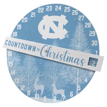 Imagem de Pegasus Sports NCAA Decoração de parede de contagem regressiva para o Natal - 31 cm, cores do time (University of North Carolina)