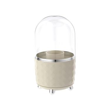 Imagem de Suporte para Pincéis de Maquiagem Organizador com Rotação 360 Tampa Mesa 6 Compartimentos Pia Banheiro Copo Premium Acessórios Pequenos Prático Vanity