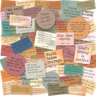Imagem de 156 adesivos de versículo bíblico, adesivo de citação inspiradora das escrituras cristãs, adesivos vintage de máquina de escrever, materiais de estudo da Bíblia para álbuns, garrafa de água, laptop