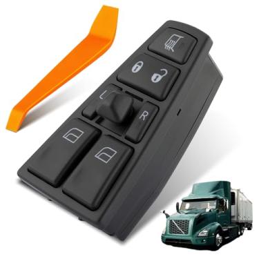 Imagem de Dacall Interruptor de janela elétrico serve para Volvo VAH (2011-2015), VHD (2004-2015), VNL (2004-2017), VT (2004-2014), porta de controle do lado esquerdo do motorista e janelas, substitui 20455317