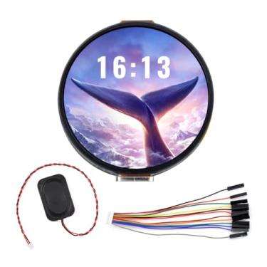 Imagem de Waveshare ESP32-S3 Placa de desenvolvimento de tela de toque redonda AMOLED de 1,34 polegadas, 466 × 466 pixels, interface QSPI, suporta Wi-F e BT 5