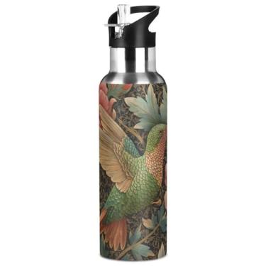 Imagem de Blueangle Garrafa de água de aço inoxidável beija-flor de 947 g – Garrafa esportiva de metal isolada à prova de vazamento para academia, acampamento, fitness ao ar livre e viagens (840)