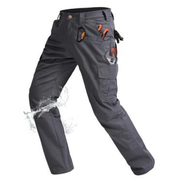 Imagem de Pantalones Cargo Rapoo para Hombre Resistente al Agua Ripstop Gris 40W