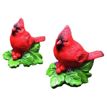 Imagem de Generic Estatueta de pássaro, decoração de pássaro, escultura colecionável, enfeite de Natal para, jardim, casa de campo, interior e exterior, 2 Unidades