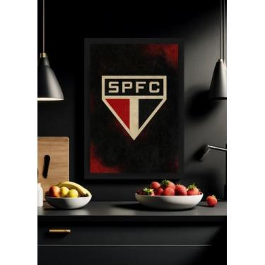 Imagem de Quadro São Paulo FC Tricolor SPFC com Vidro e Moldura Preta Tamanho:21