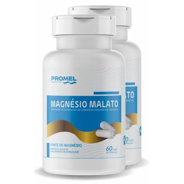 Imagem de Kit Com 02 - Magnésio Malato 60 Capsulas de 500mg Promel-Unissex