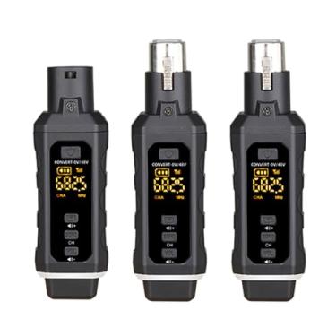 Imagem de Luocute de Microfone XLR Sem Fio, Receptor Transmissor Plug and Play Recarregável Com Fonte de Alimentação de 48V para Microfone Condensador Dinâmico, Misturador de Som, (1 receptor com 2 microfones)