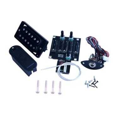 Imagem de MERIGLARE Captador de guitarra com equalizador de 4 bandas, robusto, com controle de volume, portátil, leve, de alto desempenho, captador piezoelétrico, Bs01