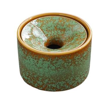 Imagem de Cinzeiro Cinzeiro de cerâmica verde para sala estar, escritório e mesa chá