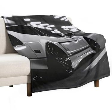 Imagem de HouLaiZhe Cobertor Super Macio Flanela Japão JDM NSX Movimento Estático Leve Cobertor de Refrigeração para Sofá-Cama Cadeira Sofá Carro Viagem ao Ar Livre Leve Quente 76 cm x 101 cm