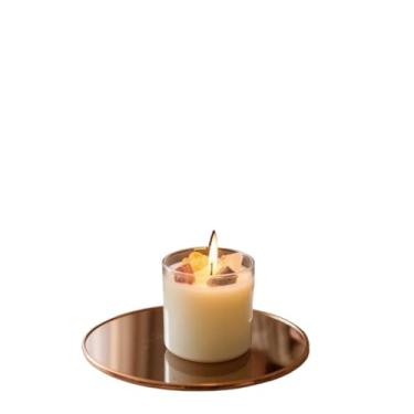 Imagem de Vela Aromática Artesanal Premium 150/100g com Especiarias e Tampa de Madeira – Aromaterapia com Cristais Naturais(Sweet Lemongrass - Cristais)