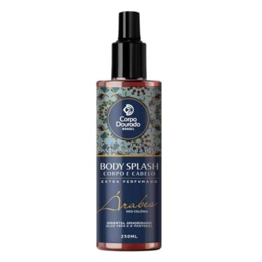 Imagem de Body Splash Árabe Corpo e Cabelo 250ml Parfum Inspiration Oriental Amadeirado Fragrância Intensa Quente e Marcante Aloe Vera D-Pantenol Perfuma Hidrata Fixação Duradoura Uso Diário Corpo e Cabelos Corpo Dourado