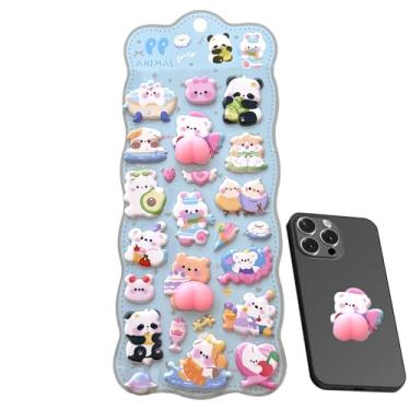 Imagem de Adesivos 3D,Materiais Adesivos Animais Para Scrapbook - Autocolantes de Figuras de Cartoon para Scrapbooks,Para Diario Scrapbook Estojo Tablet Capa De Telemovel Garrafa De Agua Portatil Skateboard