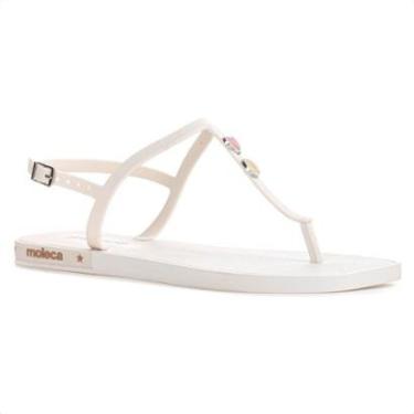 Imagem de Sandália Moleca Tira Pronta Pin Emoji Off White - Feminino-Feminino