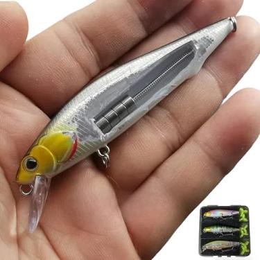 Imagem de Iscas de pesca de robalo, equipamento de pesca de água salgada de água doce Minnow VIB, iscas para pescadores de robalo, melhores presentes de pesca para homens e pescadores (MINNOW-3 peças)