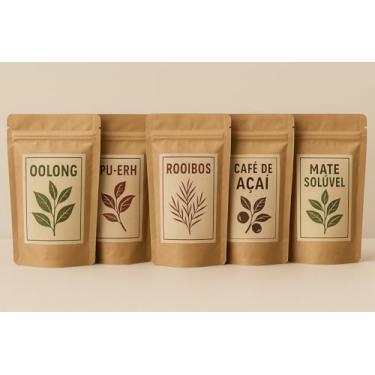 Imagem de Chás Puros Chagran - Pu-erh 25g, Oolong 23g, Rooibos 50g, Mate Solúvel 85g, Café de Açaí 100g, acalma e energiza