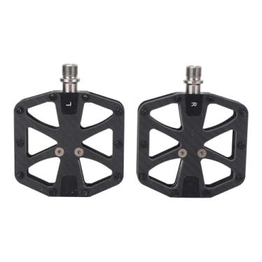 Imagem de RiToEasysports Pedais de Bicicleta, 1 par de Pedais de Ciclo Plano de Fibra de Carbono Antiderrapante, Eixo de Liga de Ti, Pés Traseiros para Ciclismo de Montanha