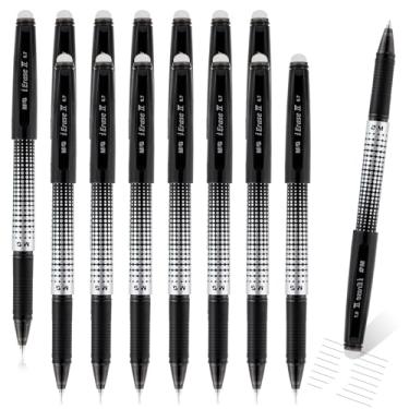 Imagem de M&G Canetas apagáveis, 15 peças de canetas de gel apagáveis de tinta preta, tampa