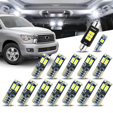 Imagem de Auto Dynasty (Pacote com 14) Kit de lâmpadas LED de carro interior 12V 5500K compatível com Toyota Sequoia 2008-2022, branco puro