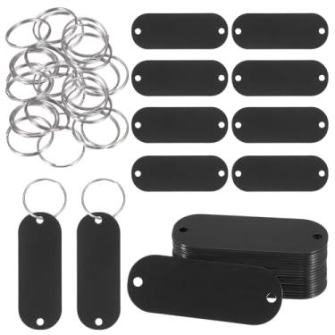 Imagem de PATIKIL 30 peças em branco para estampagem de metal, etiquetas de nome de 5 cm de aço inoxidável, etiquetas de metal, disco de placa com 2 furos, chaveiro para gravação a laser, etiquetas de coleira