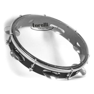 Imagem de Pandeiro 10 pol Pele Nailon Transparente Torelli TP 348 Pto