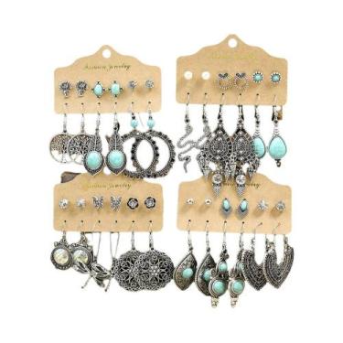 Imagem de Brincos Pendentes De Cobra Turquesa Para Mulheres, Joias Étnicas Vinta