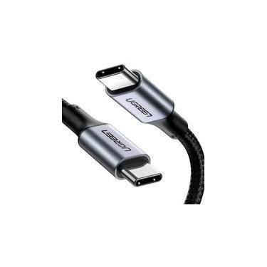 Imagem de Cabo de Dados Tipo C para Tipo C Ugreen, 5A, 100W, 1m, Cinza e Preto - UG-70427