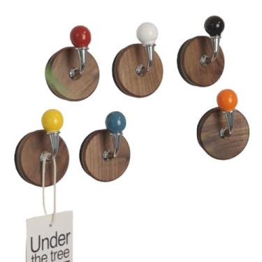 Imagem de 6 ganchos magnéticos coloridos para uso pesado, gancho magnético forte de neodímio, cabide magnético para geladeira, porta de metal, armário para pendurar toalha, casaco, bolsa, guarda-chuva (A)