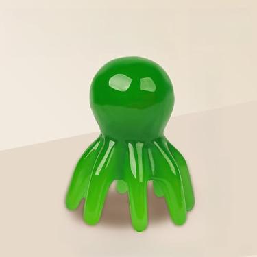 Imagem de Ferramenta de massagem de cabeça de polvo, design ergonômico, resina de cristal natural, pontos de acupressão precisos, massageador de couro cabeludo, massagem corporal, ferramenta de relaxamento