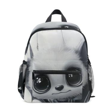 Imagem de Halloween Creepy Bat Grey Child Backpack Backpack for School Girls with Front Pocket, Safety Whistle for Ages 3-8