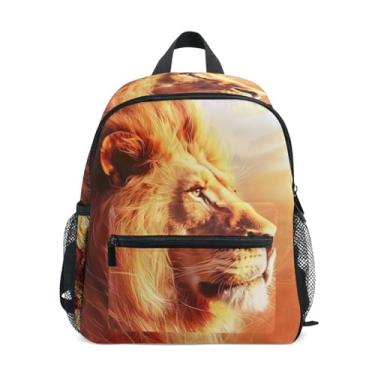 Imagem de GAIGEO Lion Portrait Animal Painting Small Toddler Backpack with Whistle, Adjustable Chest Strap, Backpack for Toddler Girls Lightweight & Compact for Ages 3-8