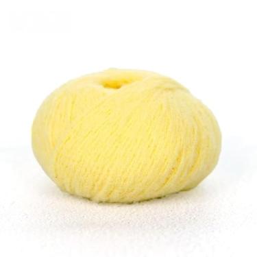 Imagem de Bolas de fio de feltro de lã sintética - suprimentos de crochê e tricô para grampos de cabelo, bolsas feitas à mão e kits de artesanato (amarelo)