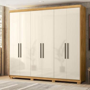 Imagem de Guarda Roupa Casal Ambiente Venice 62780PE Cinamon Touch Off White com Pés - Demóbile