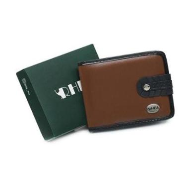 Imagem de Carteira Masculina Com Botao de Pressao Cabe Cedulas Cartoes Plasticos Interno e Porta Moedas Ziper-Masculino