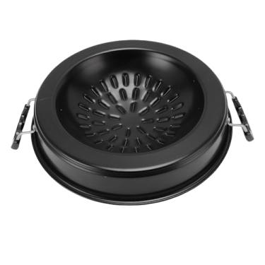 Imagem de Mingzhe Grelha para Churrasco Tailandesa 2 Em 1, Antiaderente, Aquecimento Uniforme, Grelha de Alumínio para Cozinhar Em Ambientes Internos e Externos (30cm/11,81 pol. Preto)