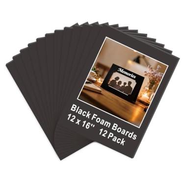 Imagem de Quadro de espuma preta 30,5 x 40,6 cm, ZXUNLIEH 12 unidades, folhas de núcleo de espuma grossa, quadro de quebra-cabeça de dupla face, quadro de visão. para artesanato, moldura, sinalização, projetos