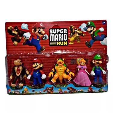 Imagem de Kit Cartelado Super Mário Bros 5 bonecos de pvc . - Importado