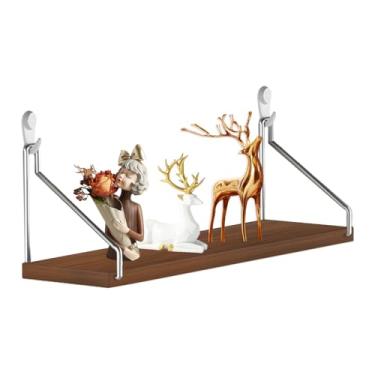 Imagem de Prateleira flutuante de | Prateleiras de montadas na parede para armazenamento na parede - Decoração de de estante sem furar para banheiro, sala, plantas, cozinha